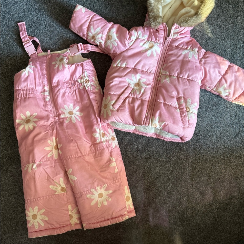 24 months Pink Floral Snowsuit Set